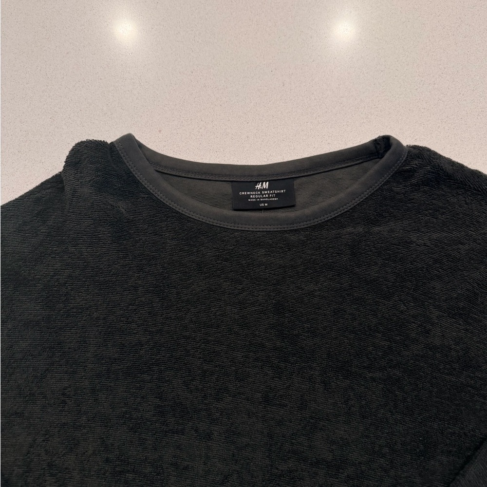H&M Charcoal Textured Crewneck